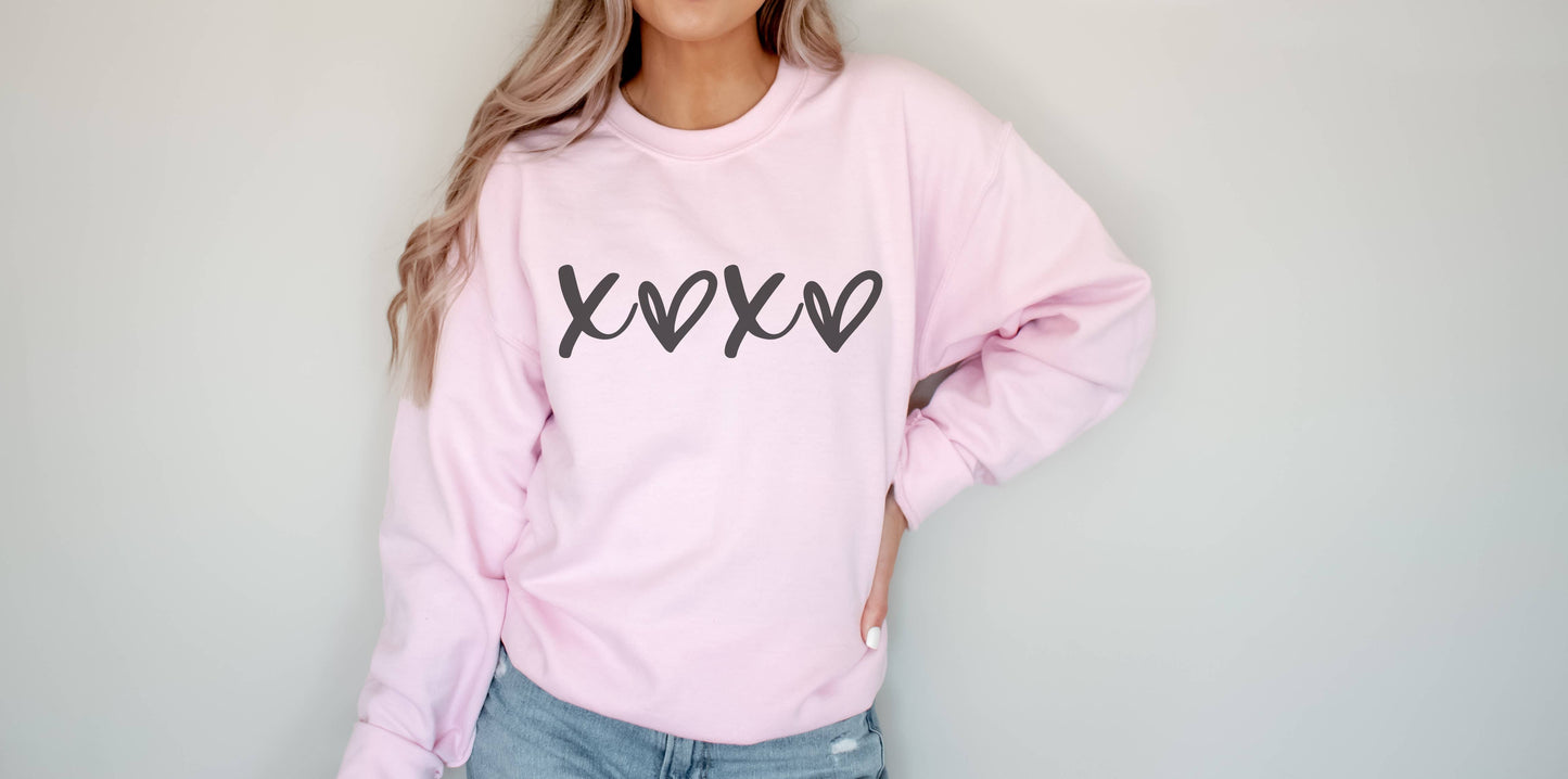 Xoxo Hearts Crew Neck Sweatshirt Valentines