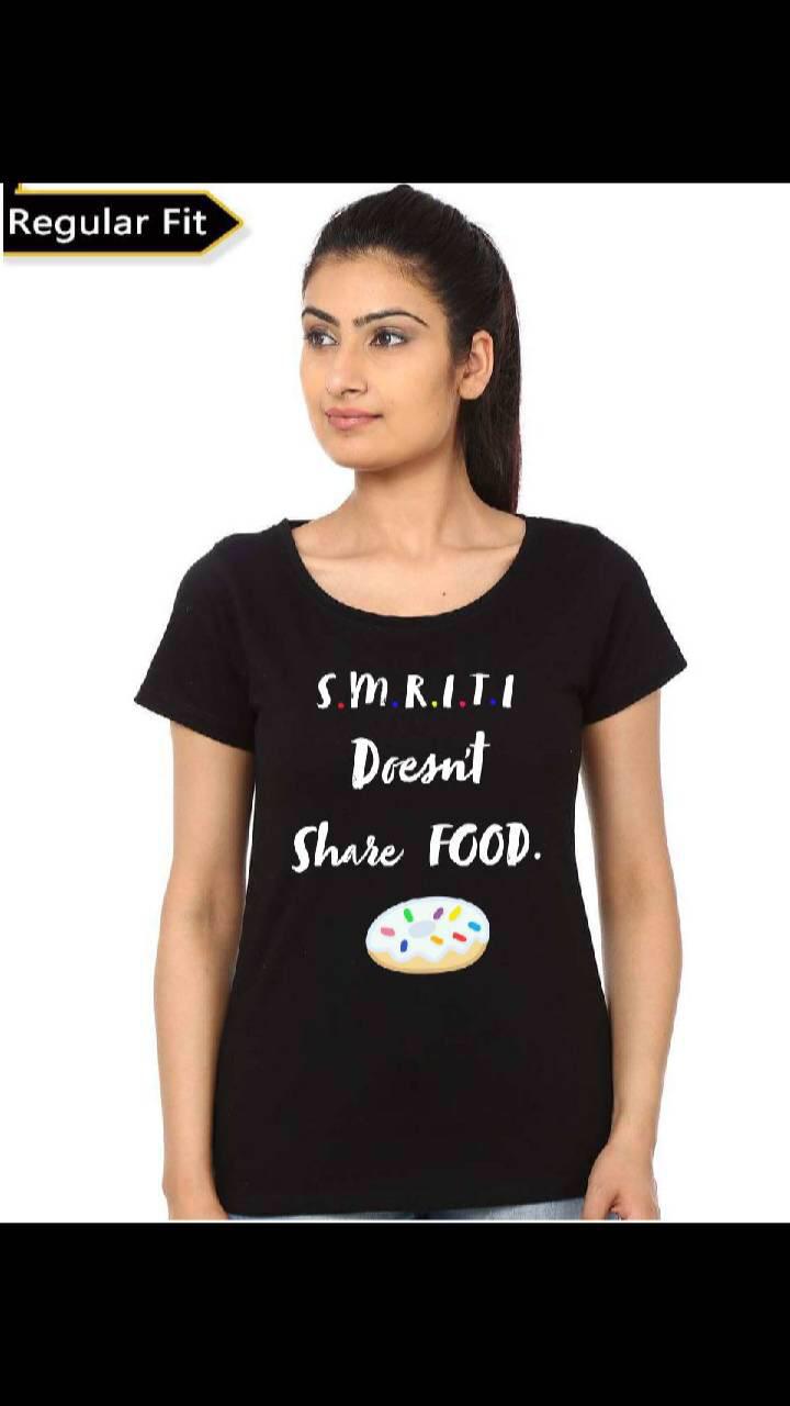 Smriti Doesn’t Share Food Girls Black T-Shirt