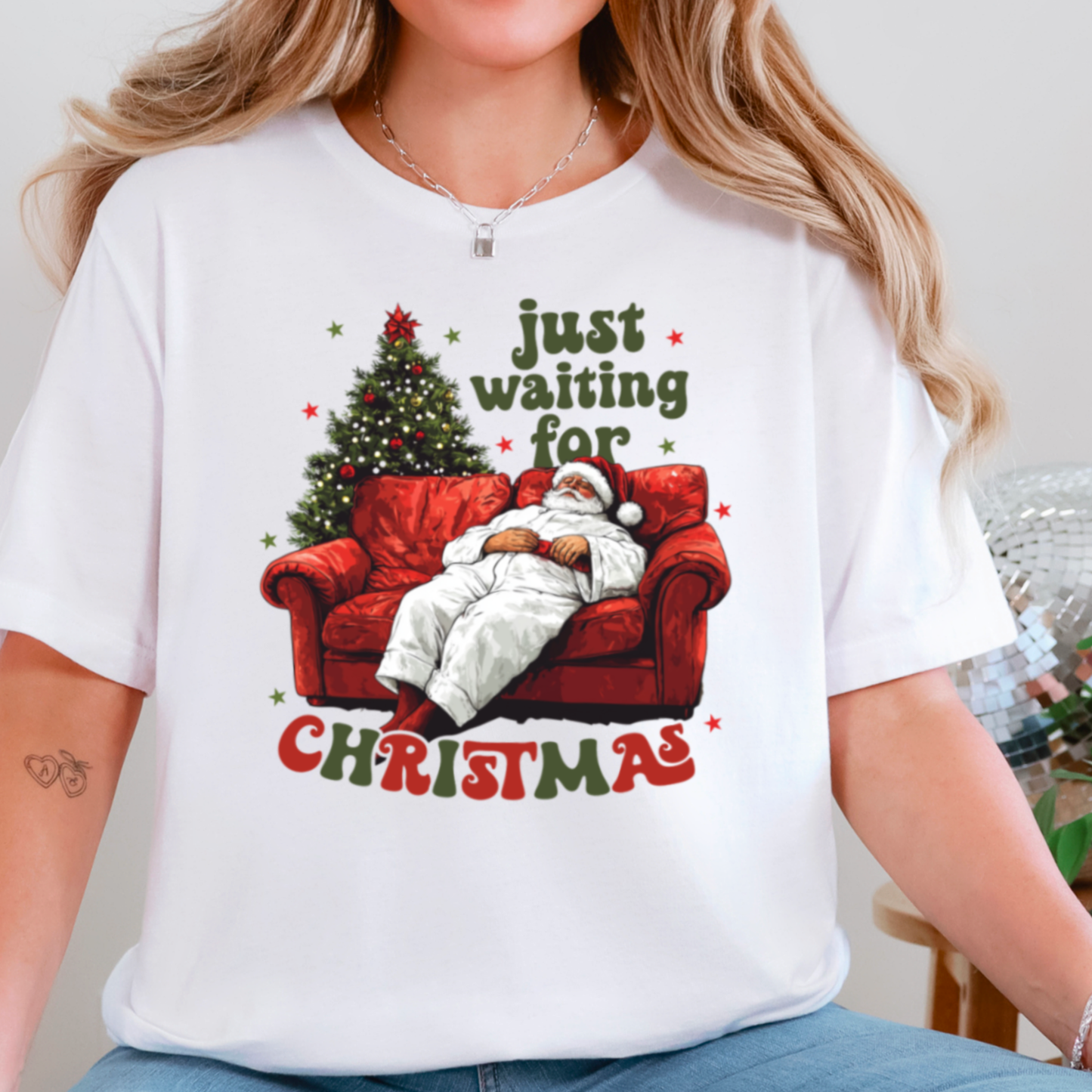 Just Waiting On Christmas 2025 Graphic Tee | Bella Canvas