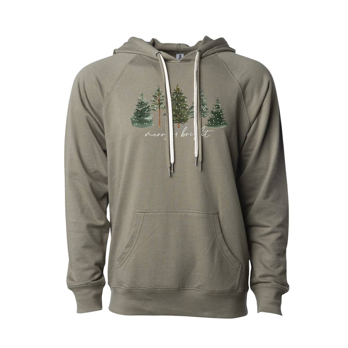 Merry and Bright Pine Tree Lights Hoodie