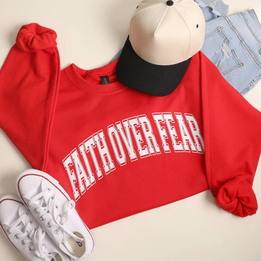 Faith Over Fear Varsity Heavyweight Sweatshirt