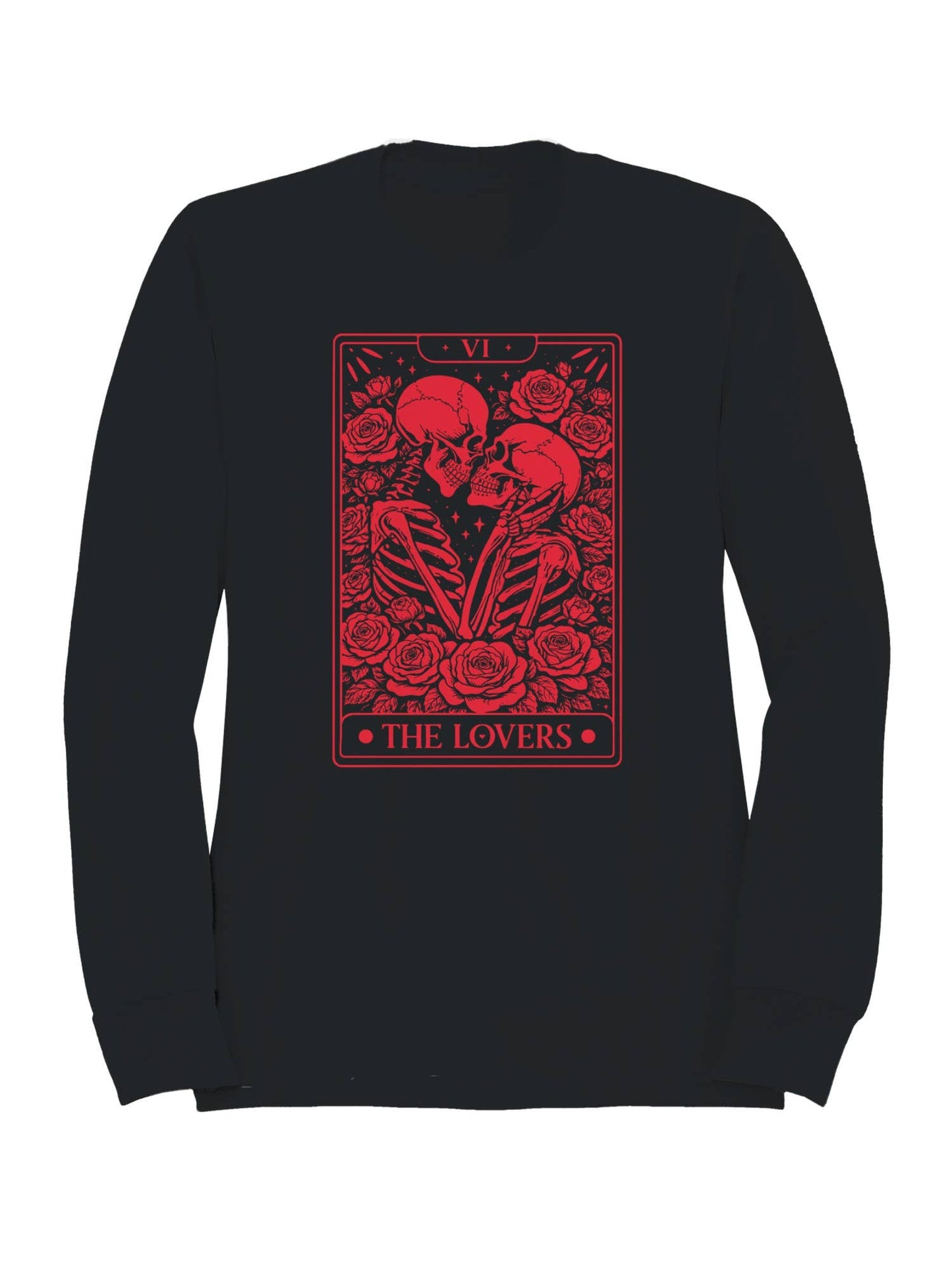 Tarot Lovers Skeleton Art Women's Sweatshirt