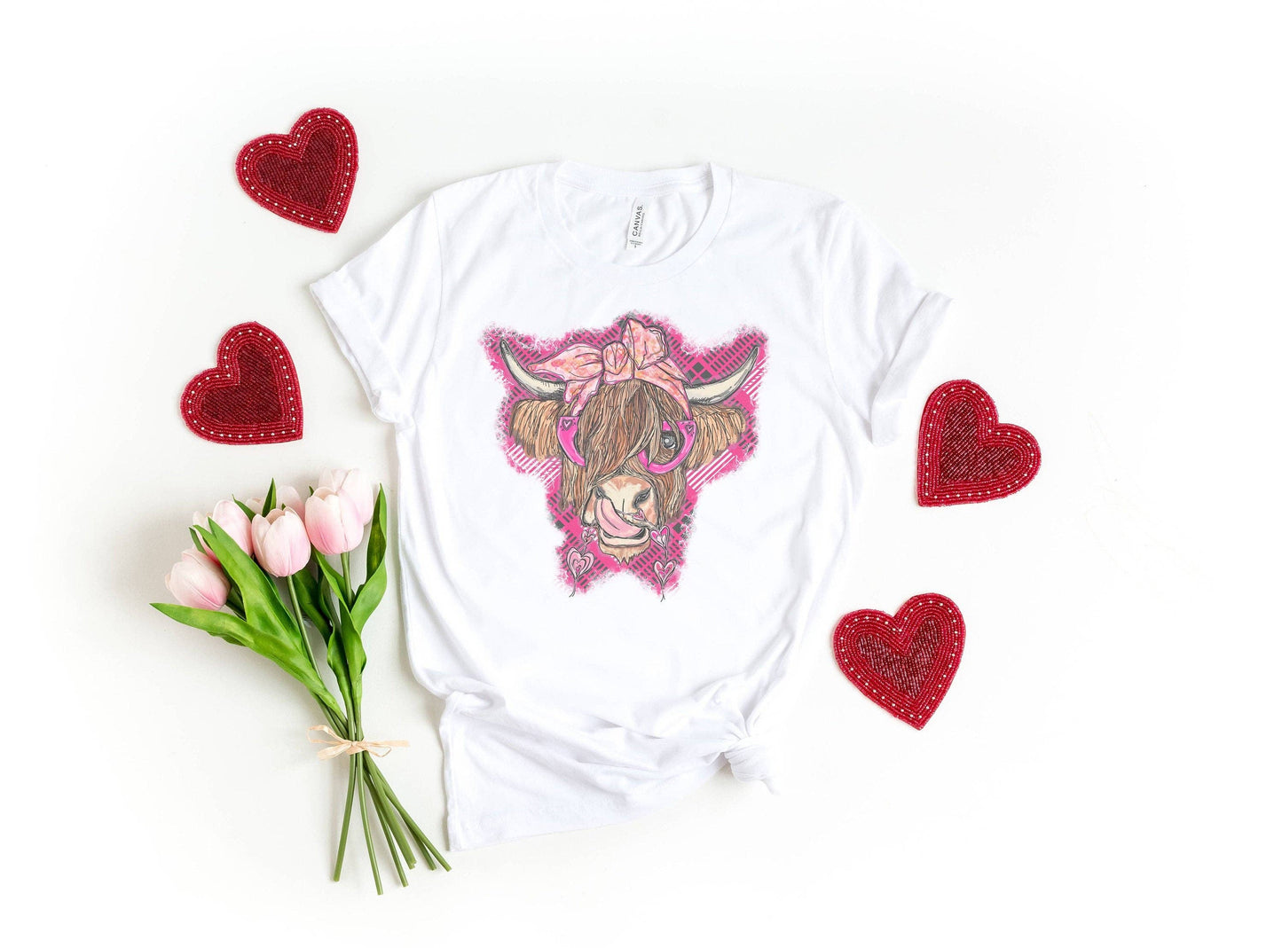 Valentine Highland Cow Tee