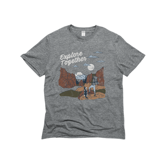 Explore Together Graphic Tee - Heather Grey - 24pk