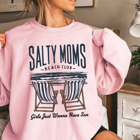 Salty Mom’S Beach Club  Women’S Graphic Sweatshirt