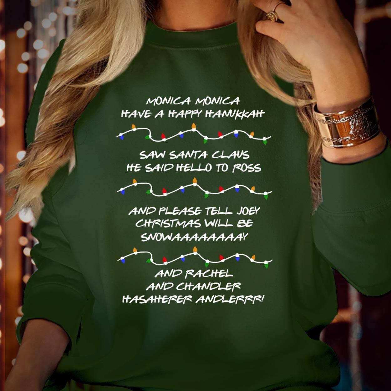 Monica Happy Hanukkah Christmas Sweater Funny Friends Gift