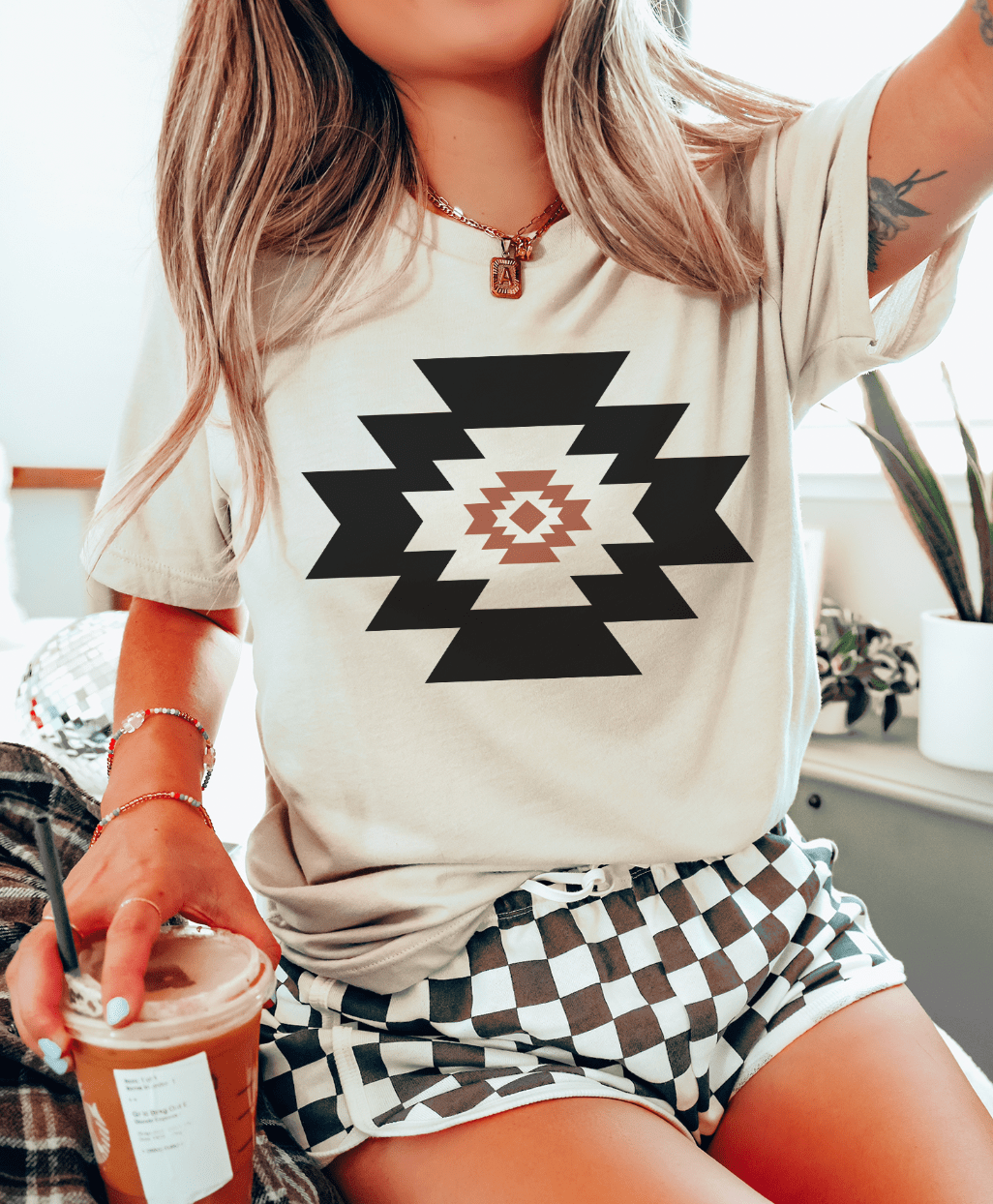 Southwestern Aztec - Cream Tee