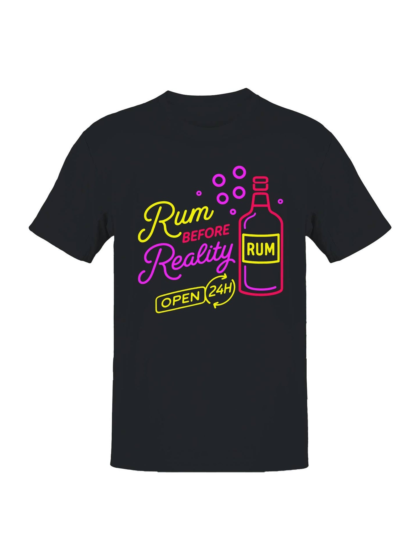 Rum Before Reality Neon Art Men's T-Shirt