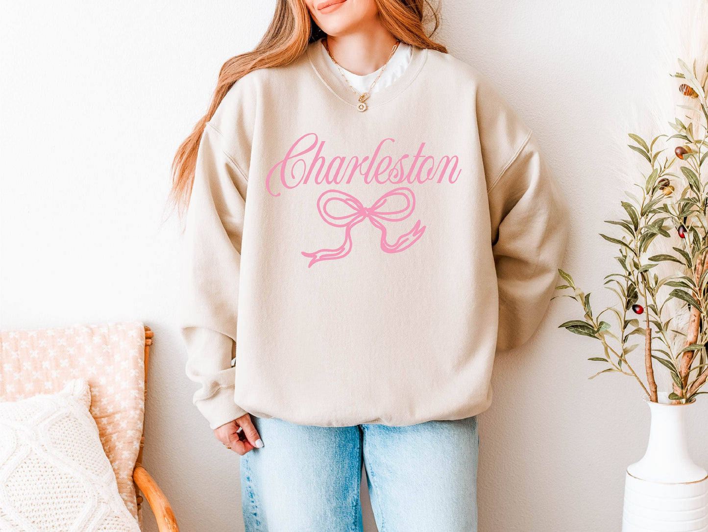 Bow Sweatshirt, Charleston Sweatshirt, Custom City Shirt