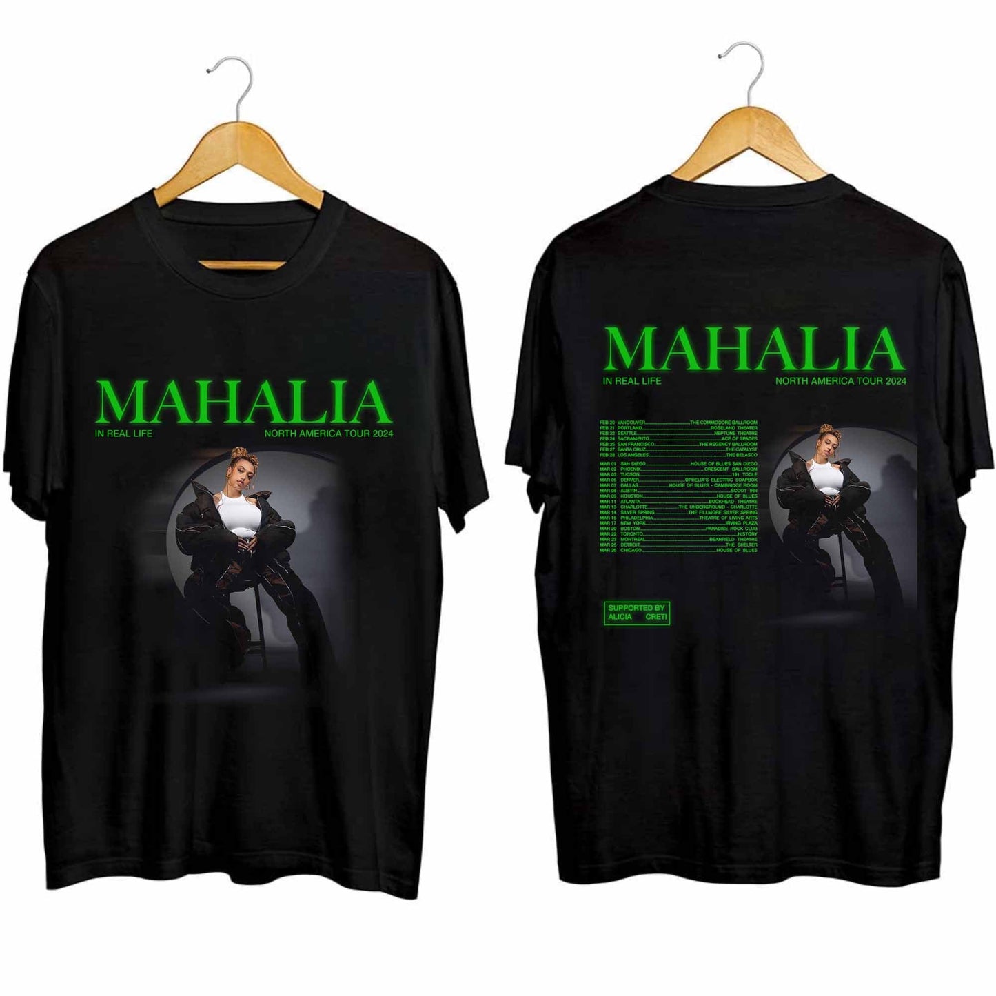 Mahalia in Real Life North America Tour 2024 T-Shirt