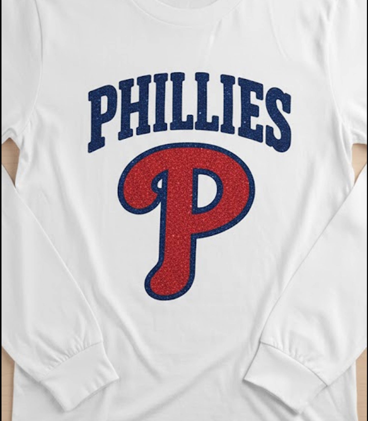 Vintage Glitter Phillies Logo Long Sleeve T-Shirt