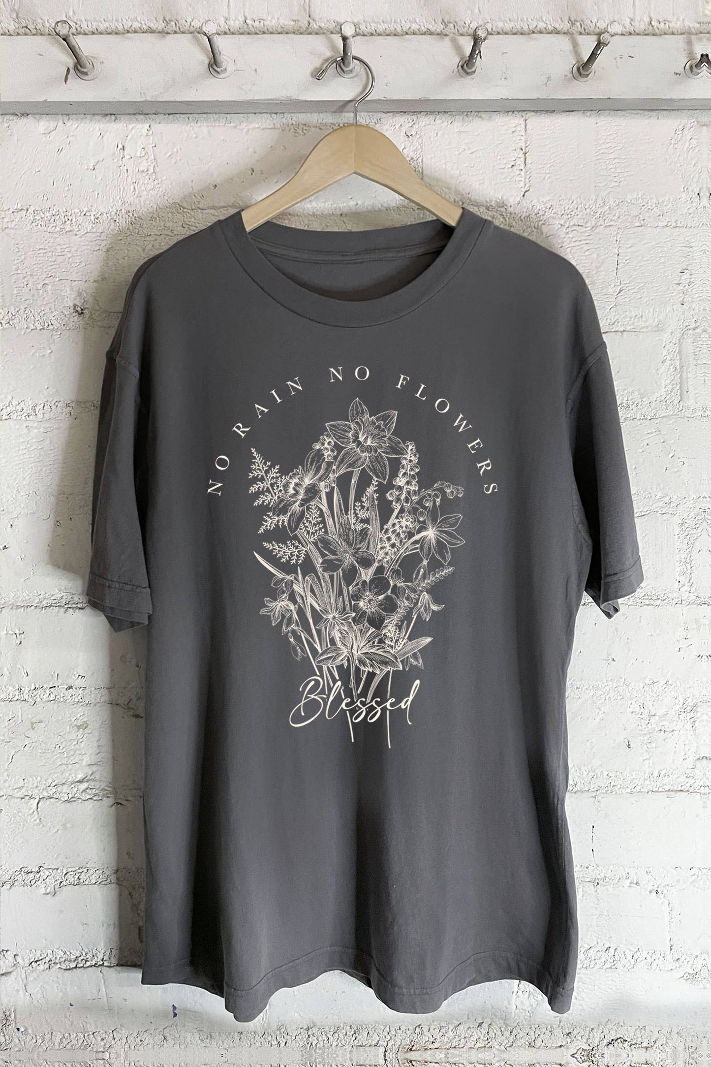 No Rain No Flowers-Oversized Tee