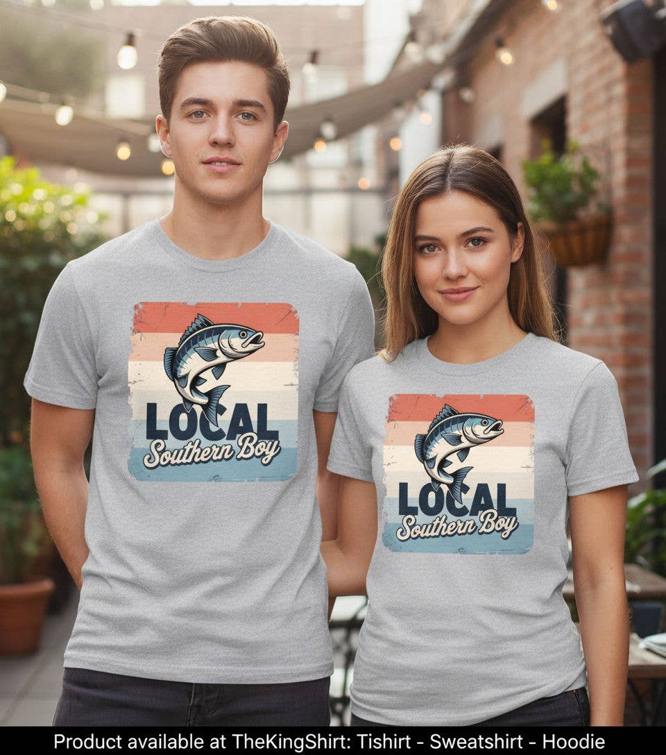 Vintage Local Southern Boy Fishing Graphic Shirt