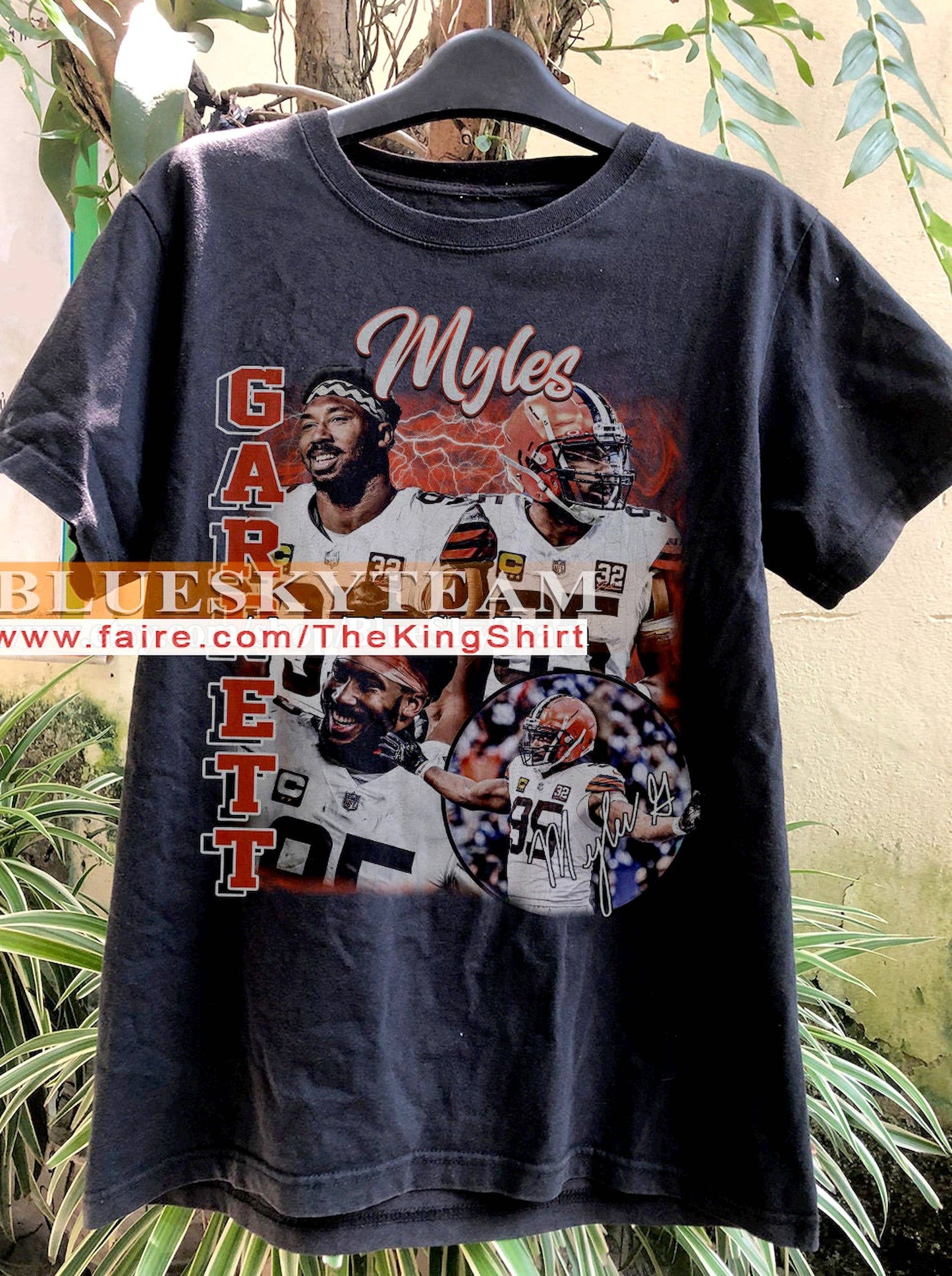 Vintage 90s Myles Garrett Tee Cleveland Football Shirt Gift