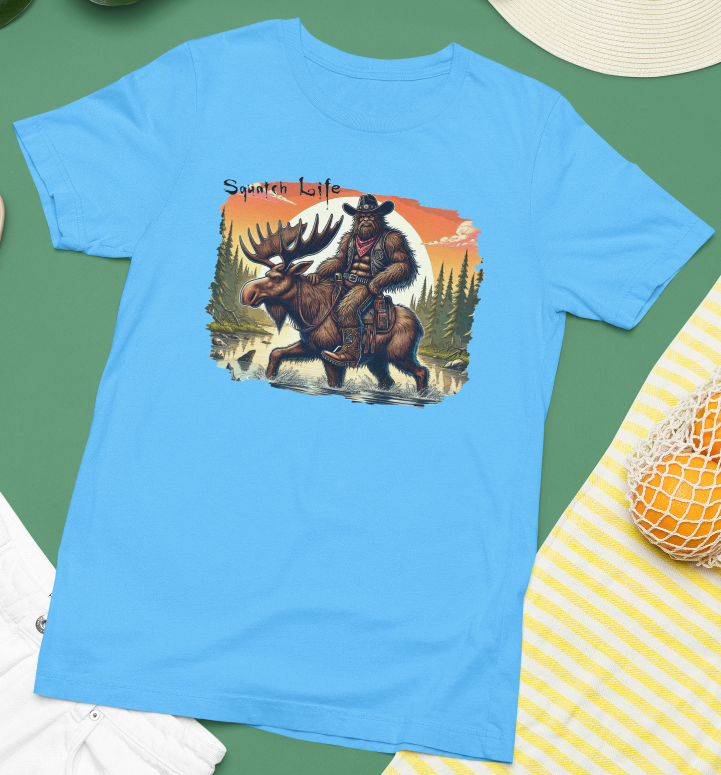 Squatch Life - Bigfoot Riding Moose Tshirt