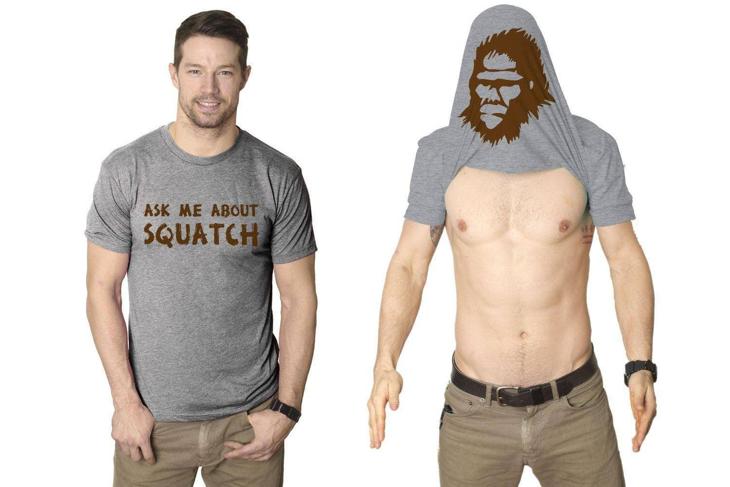Ask Me About My Bigfoot Flip Men's Tshirt Flip Graphic Tee