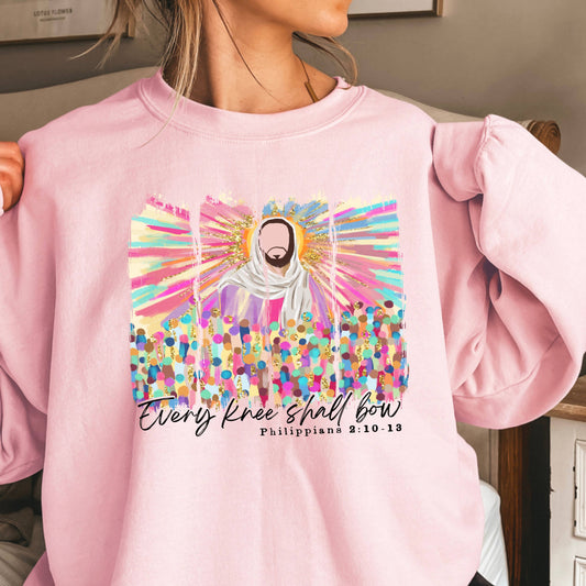 Every Knee Shall Bow Christian Sweatshirt | Gildan Brand