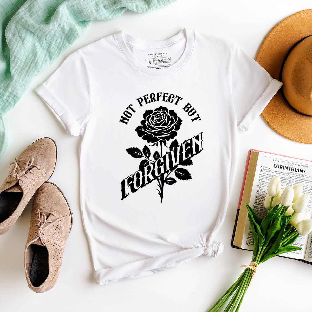 Not Perfect But Forgiven Graphic Tee Shirt