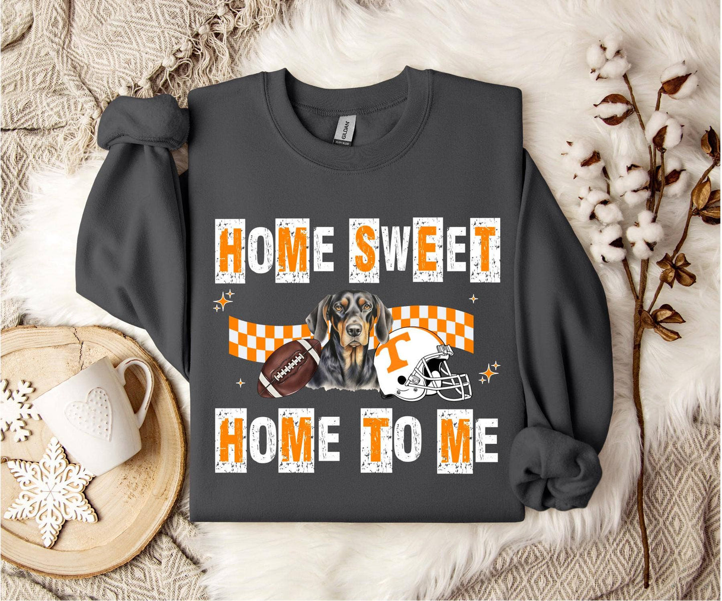 Smokey Orange and White Checkerboard Tennessee Football Tee