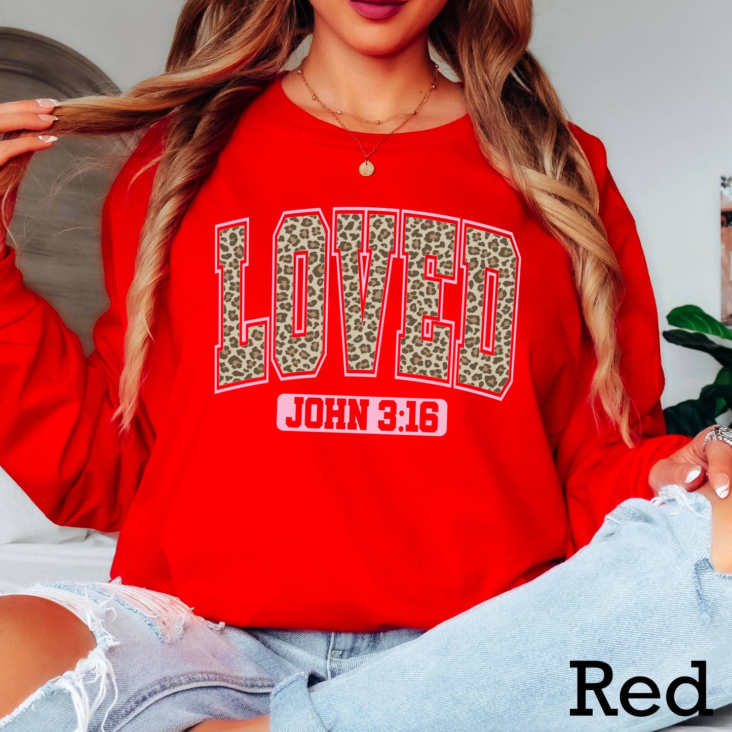 Leopard Loved Valentine’S Day Long Sleeve Shirt | Gildan
