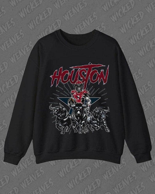 Houston Football Graphic Vintage Skeleton Sweatshirt