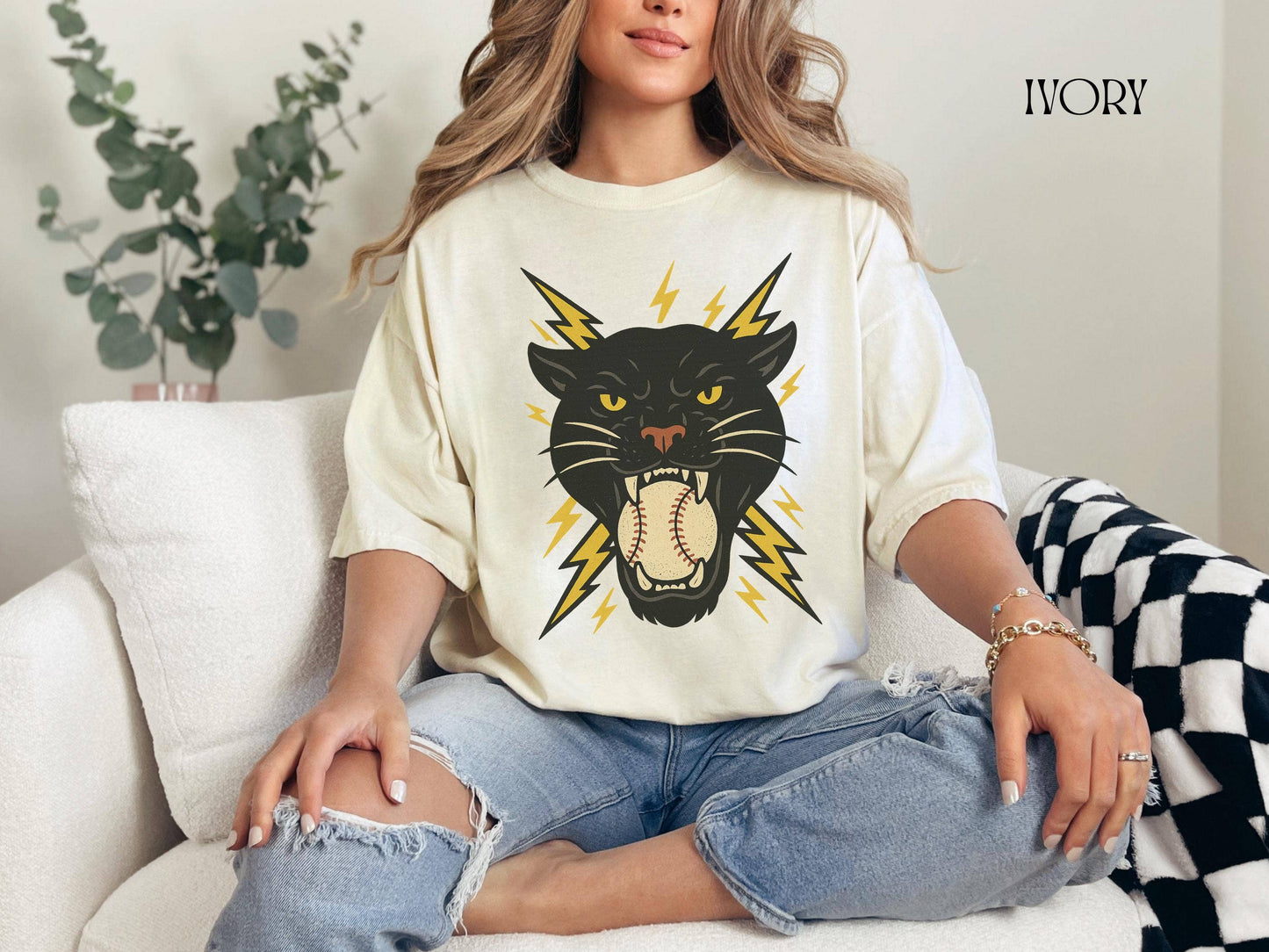 Retro Panther Pride Baseball Tee