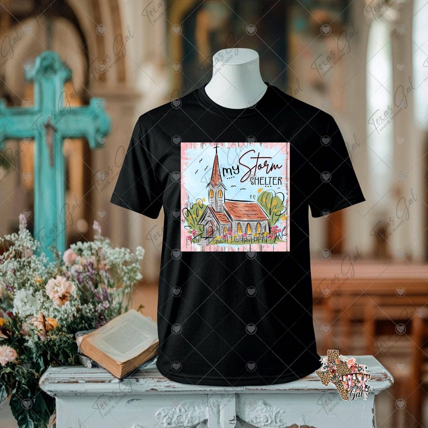 Religious Storm Shelter Cross Tee