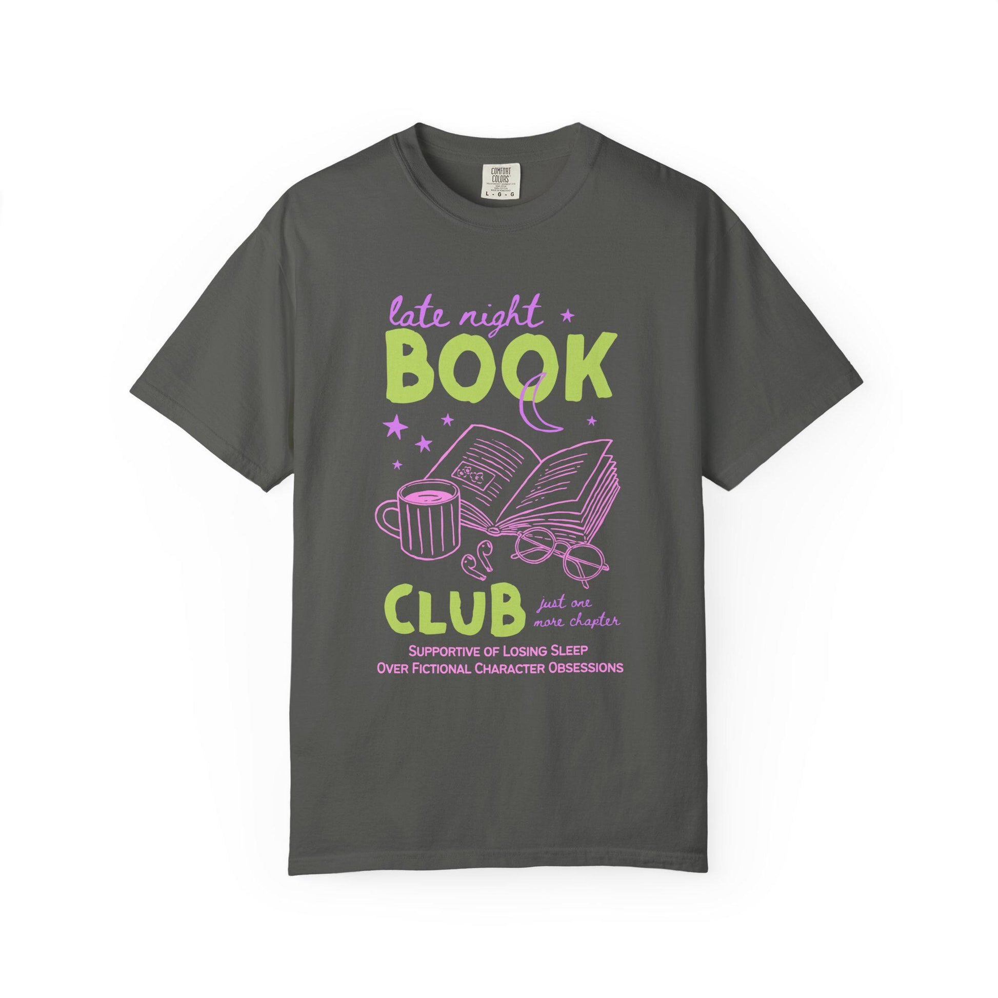 Late Night Book Club Bookish Comfort Colors Reader Book Lover Book Club Tee Readers Bookworm (5)