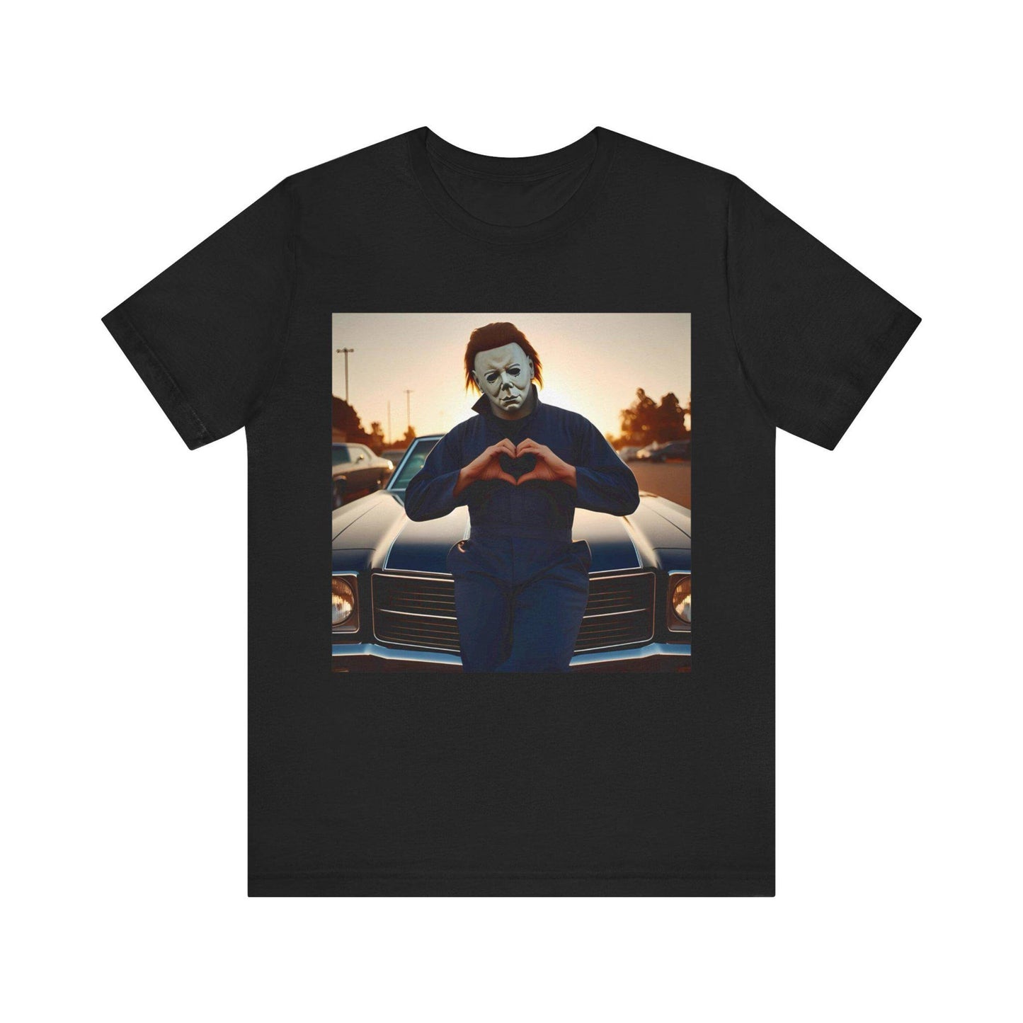 Michael Myers Making Heart Hands Unisex Jersey Short Sleeve