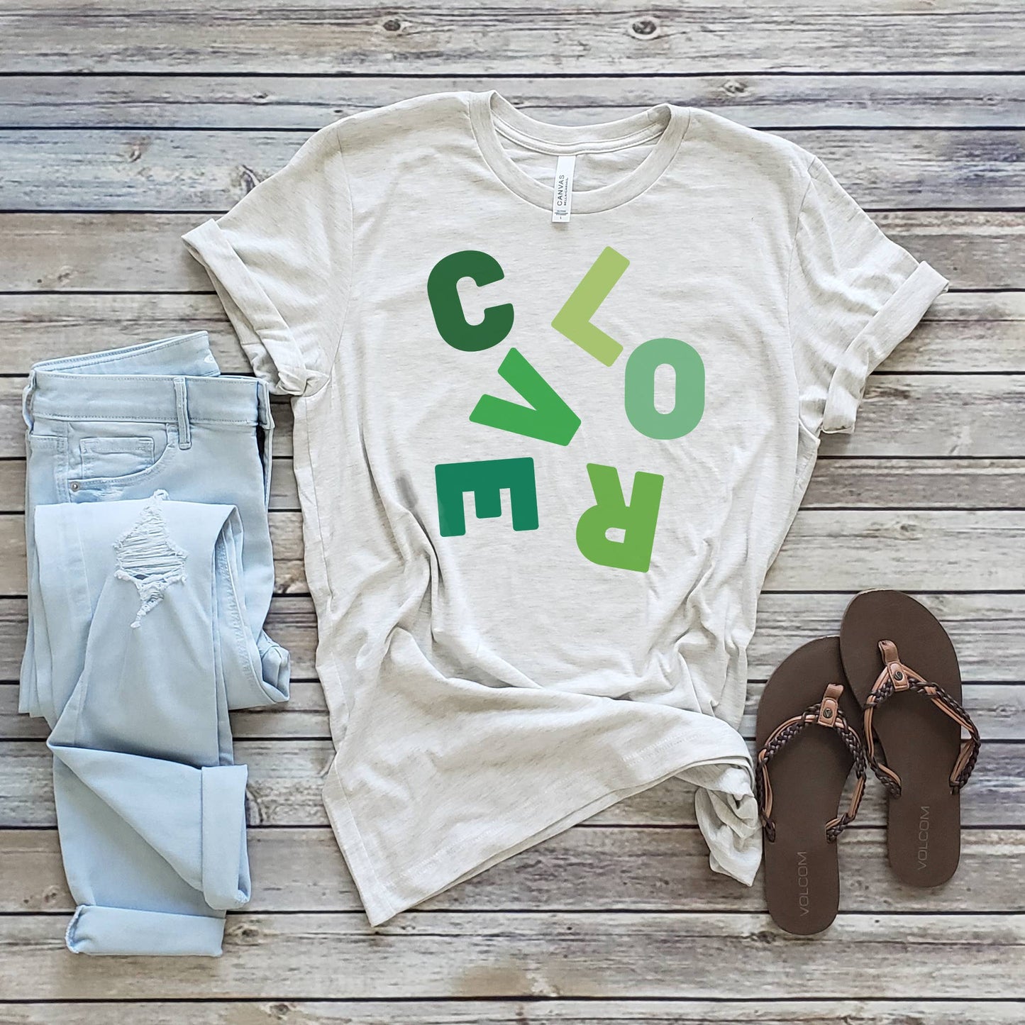 Clover Falling Letters Tee | St. Patrick's Day | XS-2XL
