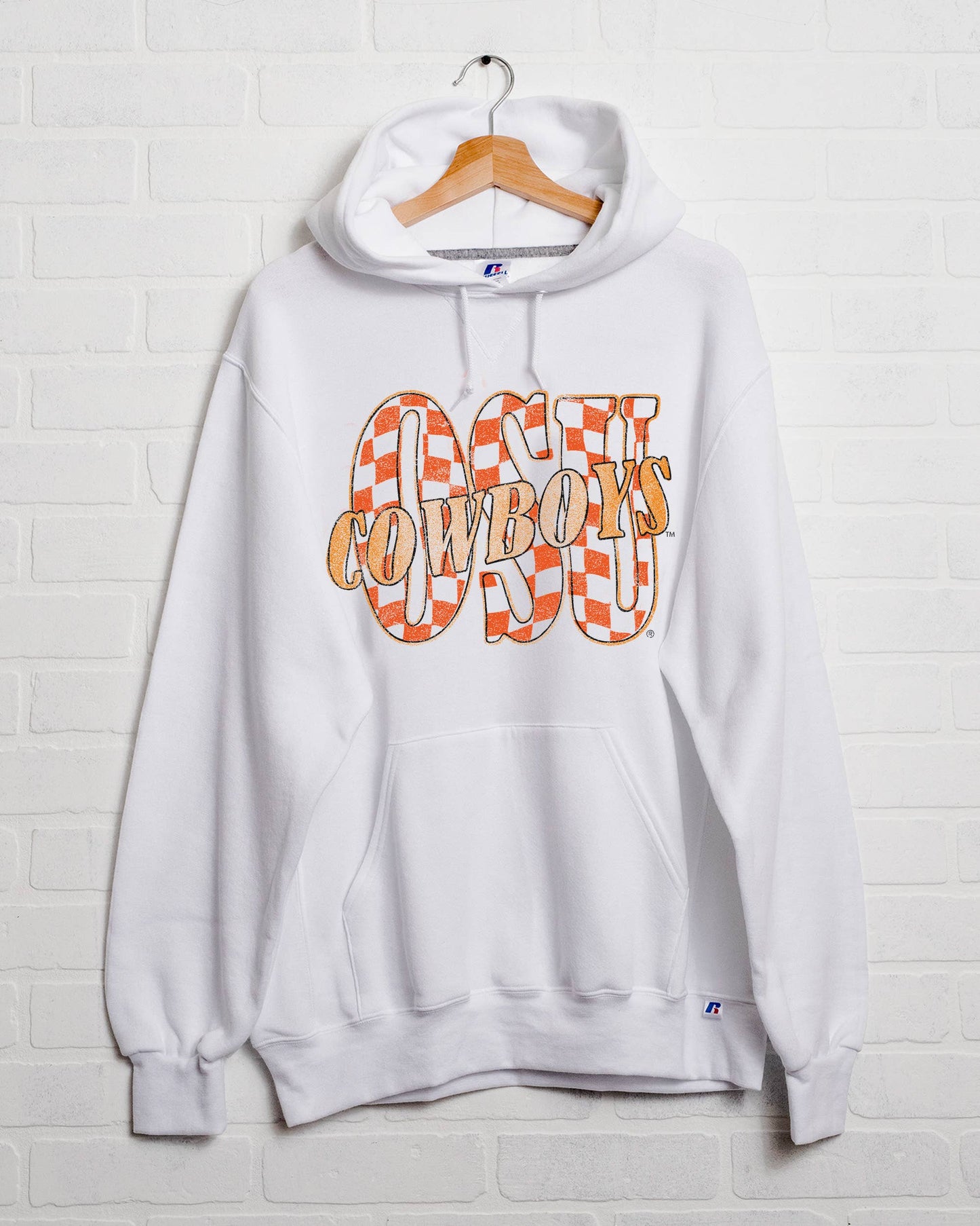 Osu Cowboys Twisted Check White Russell Hoodie