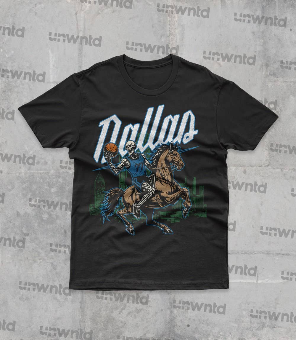 Dallas Basketball Shirt - Vintage Skeleton Graphic Tee Gift