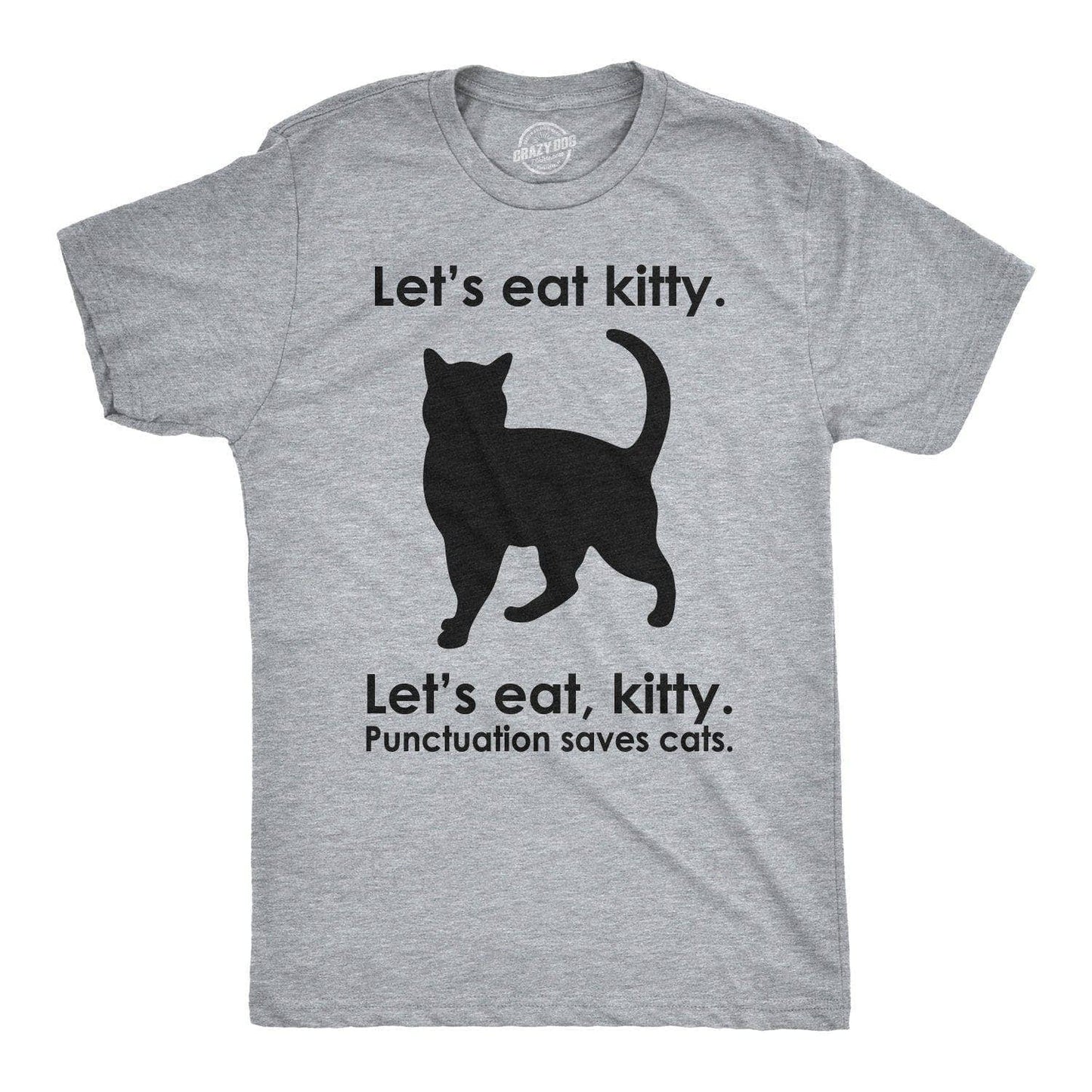 Let's Eat Kitty Men's Tshirt Cat Graphic Tee Western T