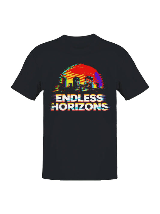 Endless Horizons Glitch Art Men's T-Shirt
