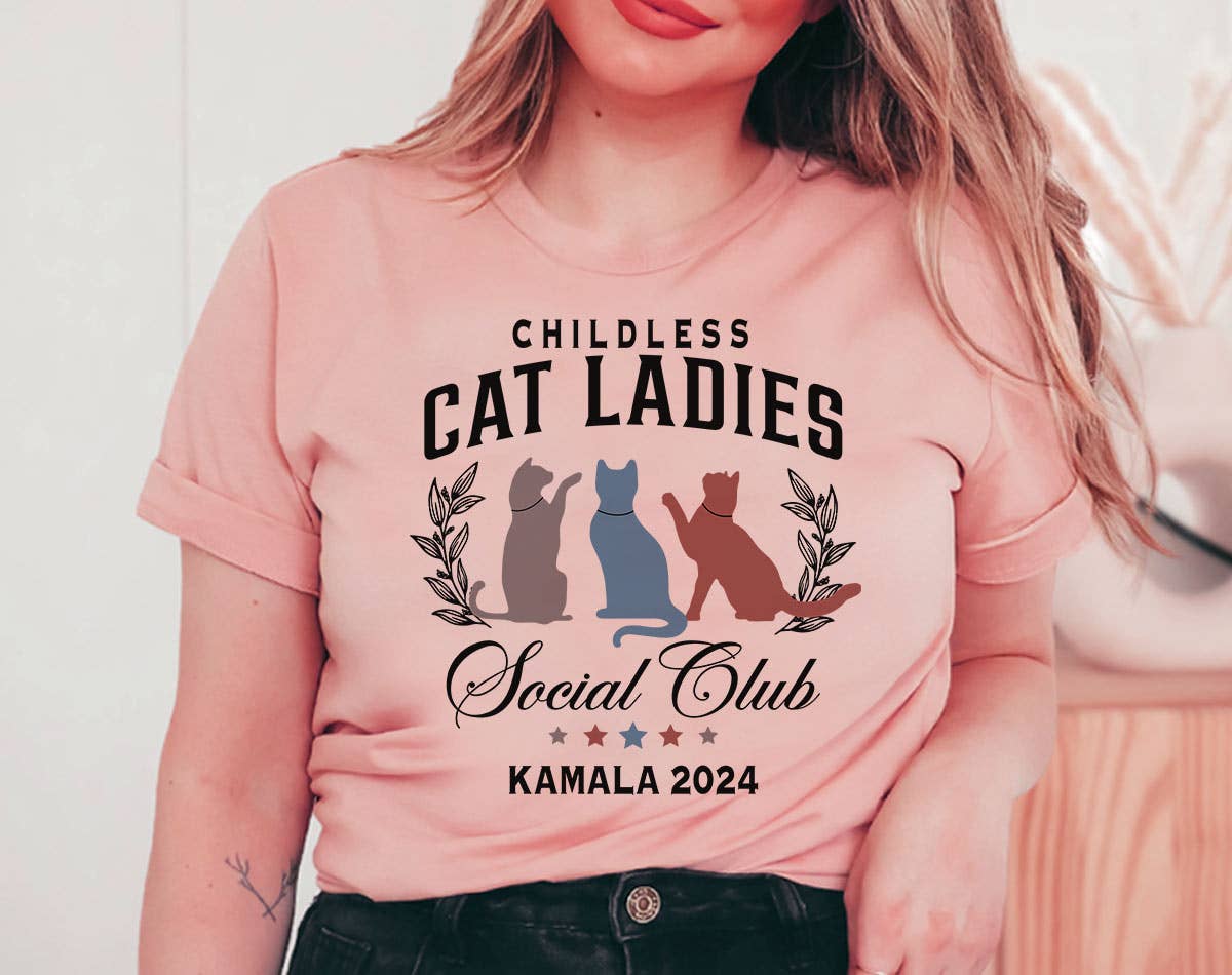 Childless Cat Ladies For Social - Kamala Harris T-Shirt