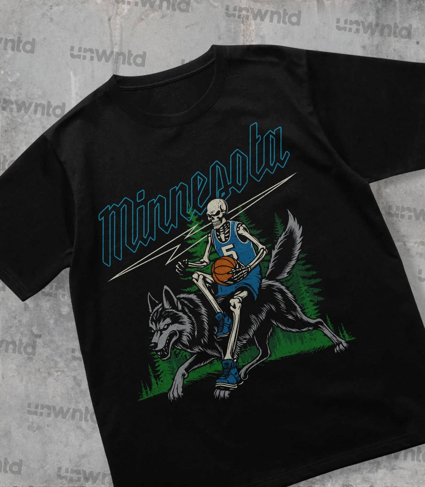 Minnesota Basketball Shirt - Vintage Skeleton Graphic Tee