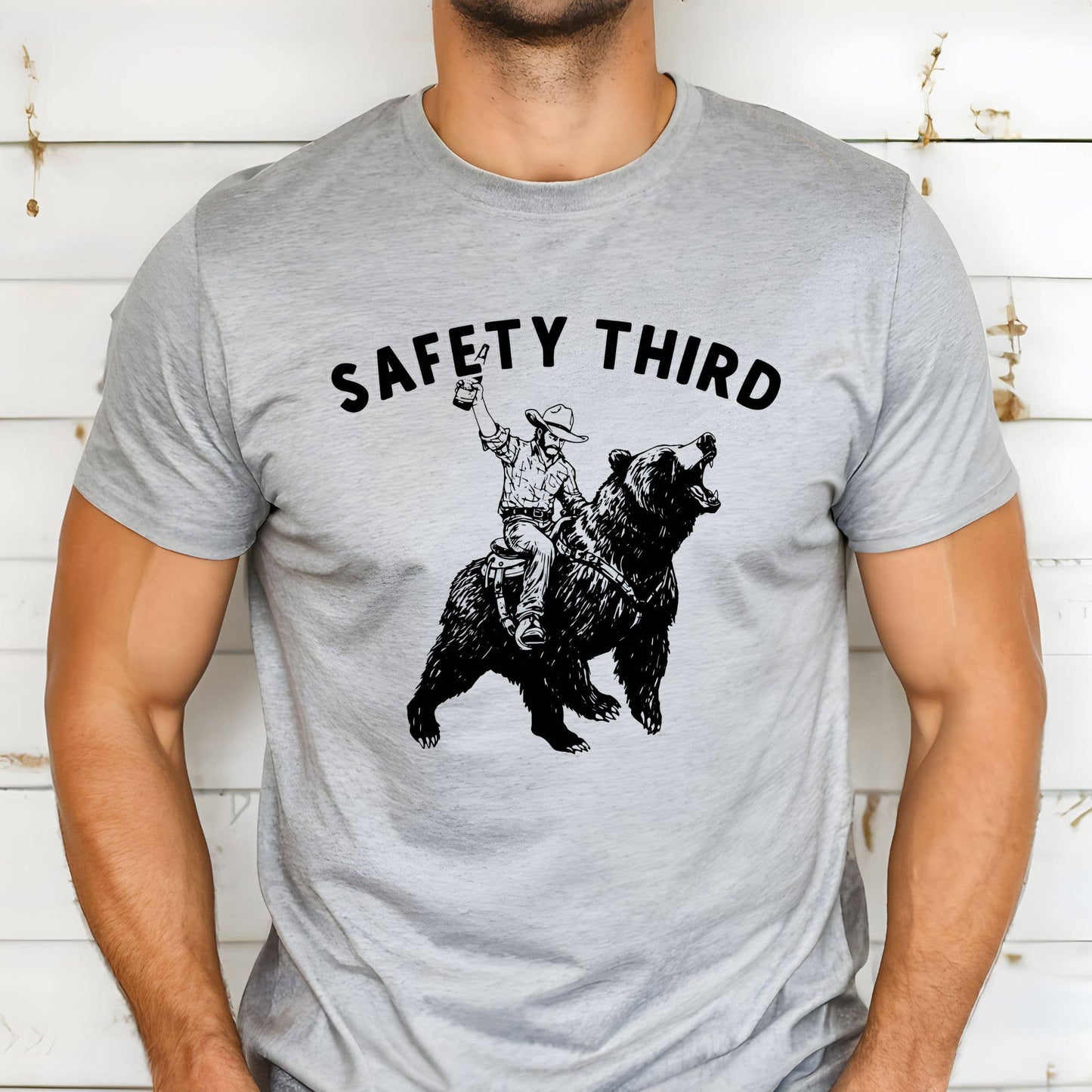 Nature Lover Graphic Tee 
Hilarious Safety Third Bear 281