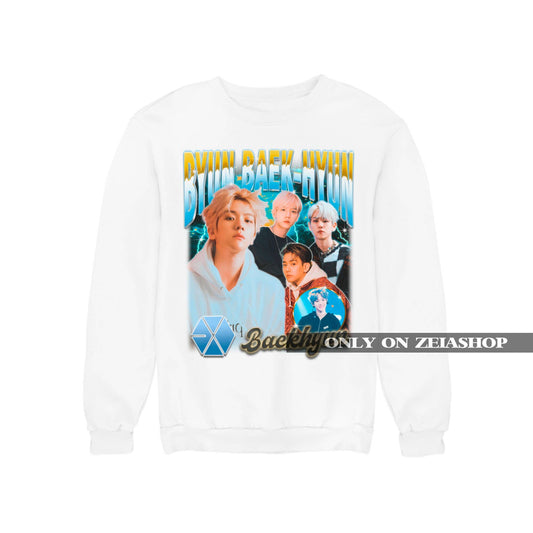 Exo Baekhyun Bootleg Sweatshirt - Retro Kpop Merch & Gift