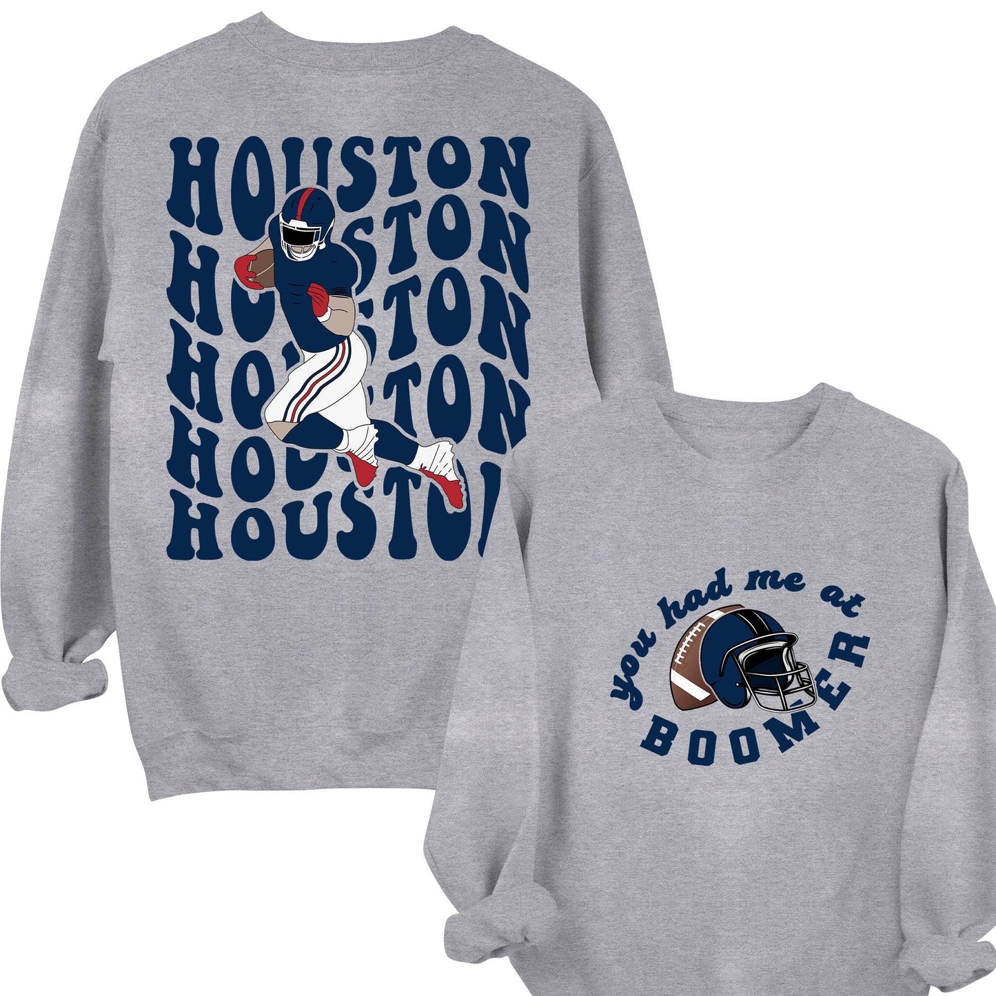Houston Football Crewneck Sweatshirt Game Day Shirt