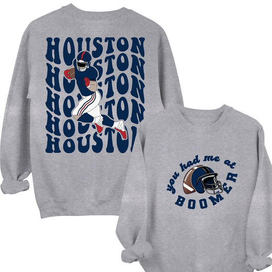 Houston Football Crewneck Sweatshirt Game Day Shirt