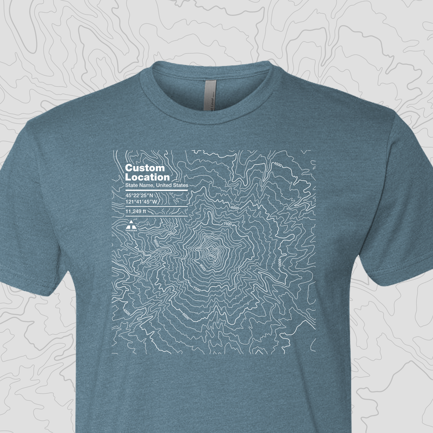 Custom Topographic Design - Unisex Tee