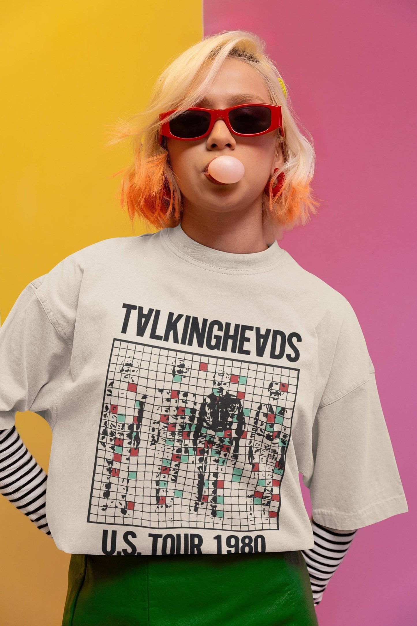 Talking Heads 1980 Us Tour Retro Graphic T-Shirt