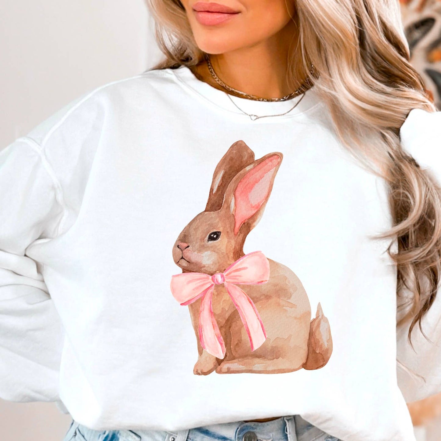 Coquette Easter Bunny Graphic Sweatshirt