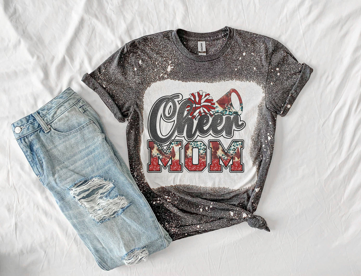 Cheer Mom Bleached Shirt – Cheerleading Tee, Gifts For Her