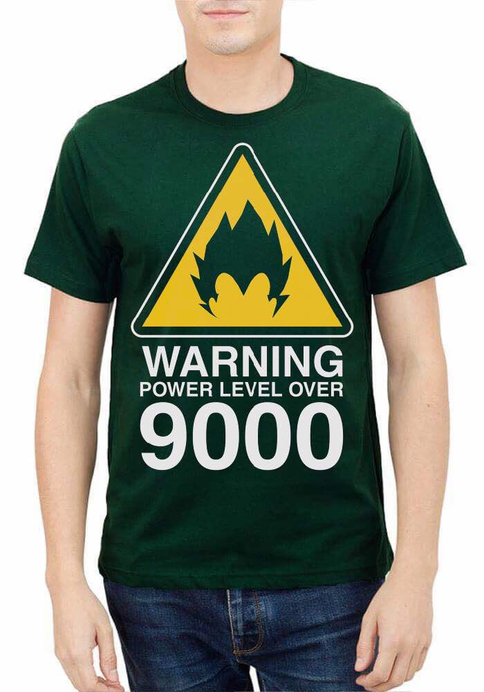Warning:- Goku Power Level 9000 T-Shirt
