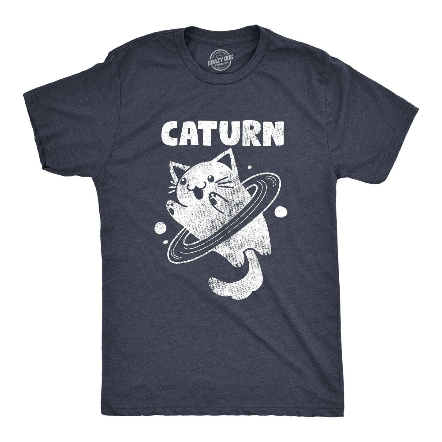 Caturn Men's Tshirt Cat Graphic Tee Western T