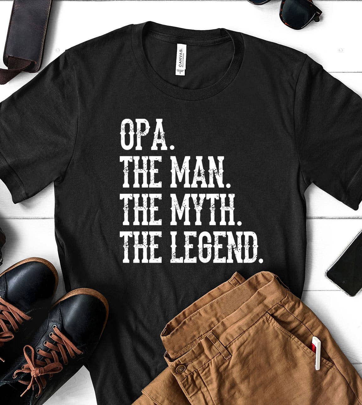 Opa Man Myth Legend - Opa Grandpa Fun Gift Cute T-Shirt