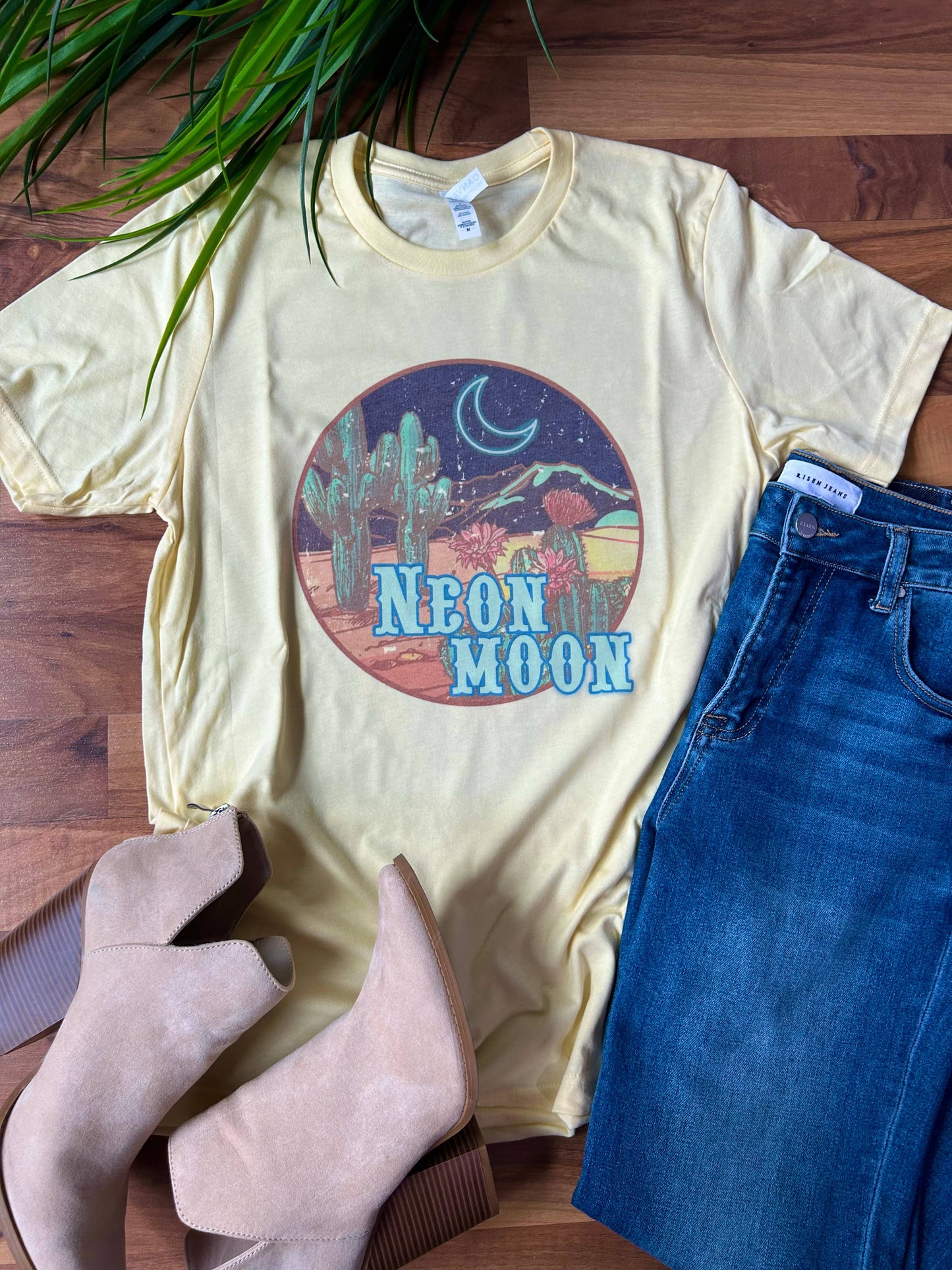 Yellow Neon Moon Graphic Tee