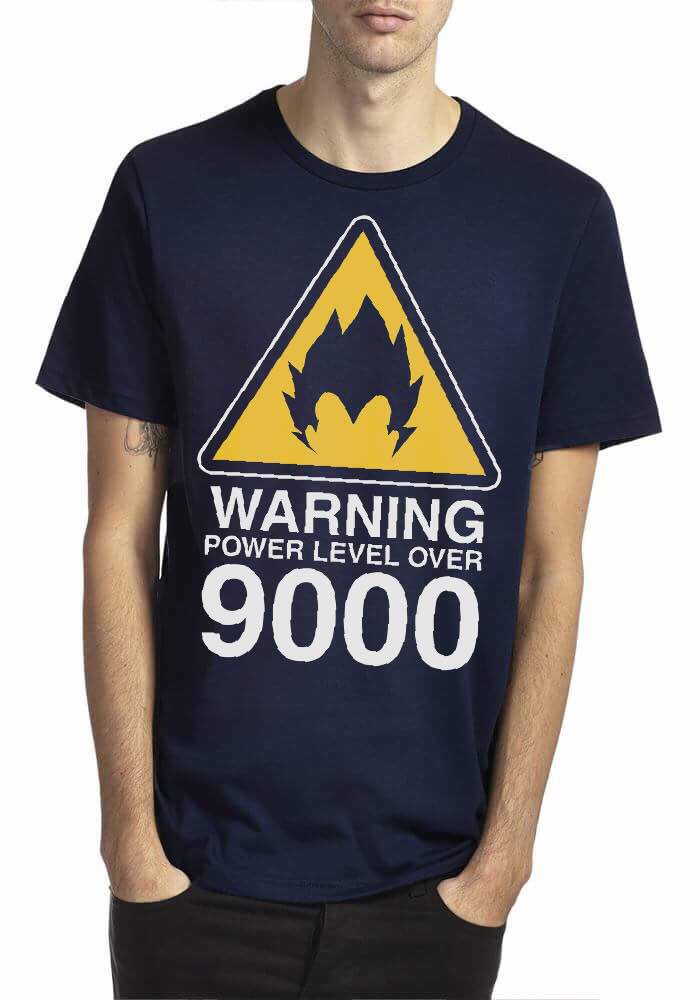 Warning:- Goku Power Level 9000 T-Shirt