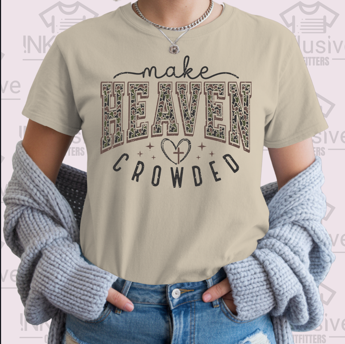 Make Heaven Crowded (Camo) - T-Shirt Gildan Softstyle